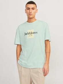 Jack & Jones Nyomott mintás Környak Trikó -Skylight - 12250436