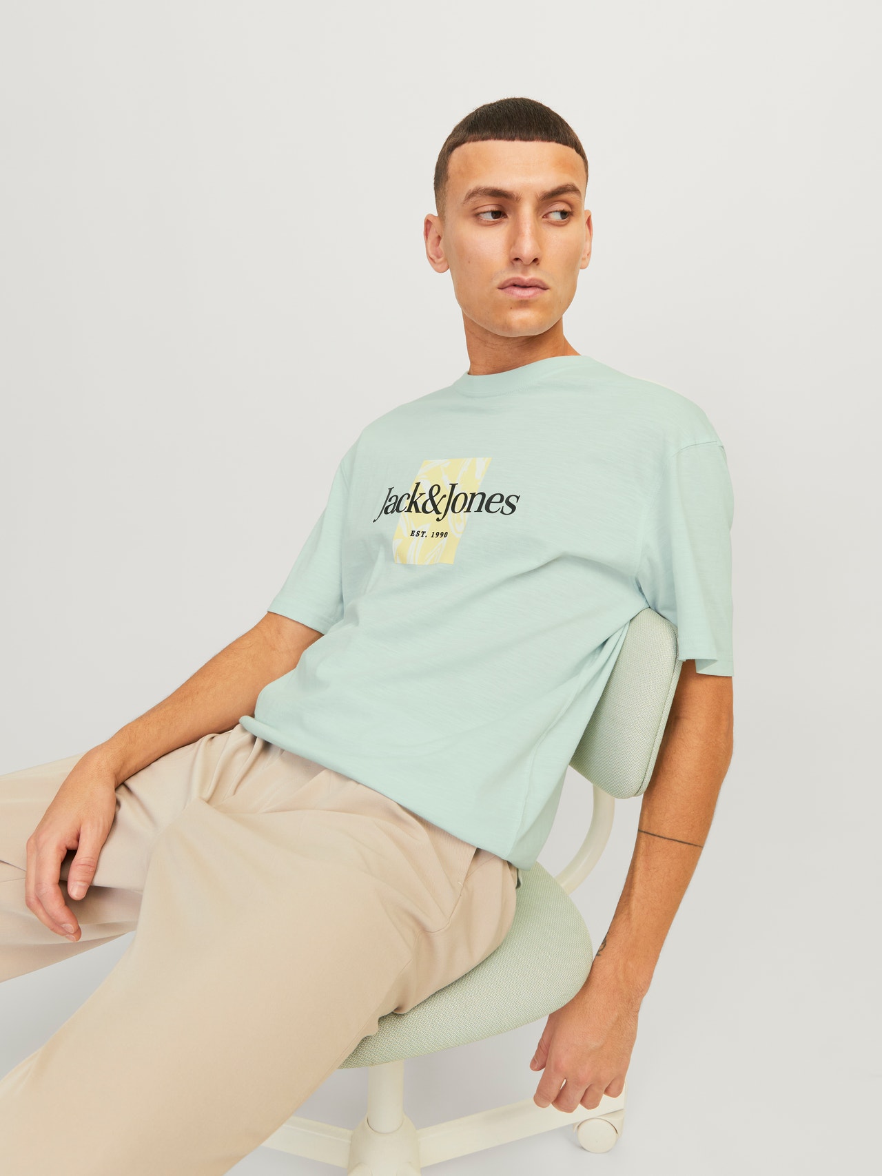 Jack & Jones T-shirt Logo Decote Redondo -Skylight - 12250436