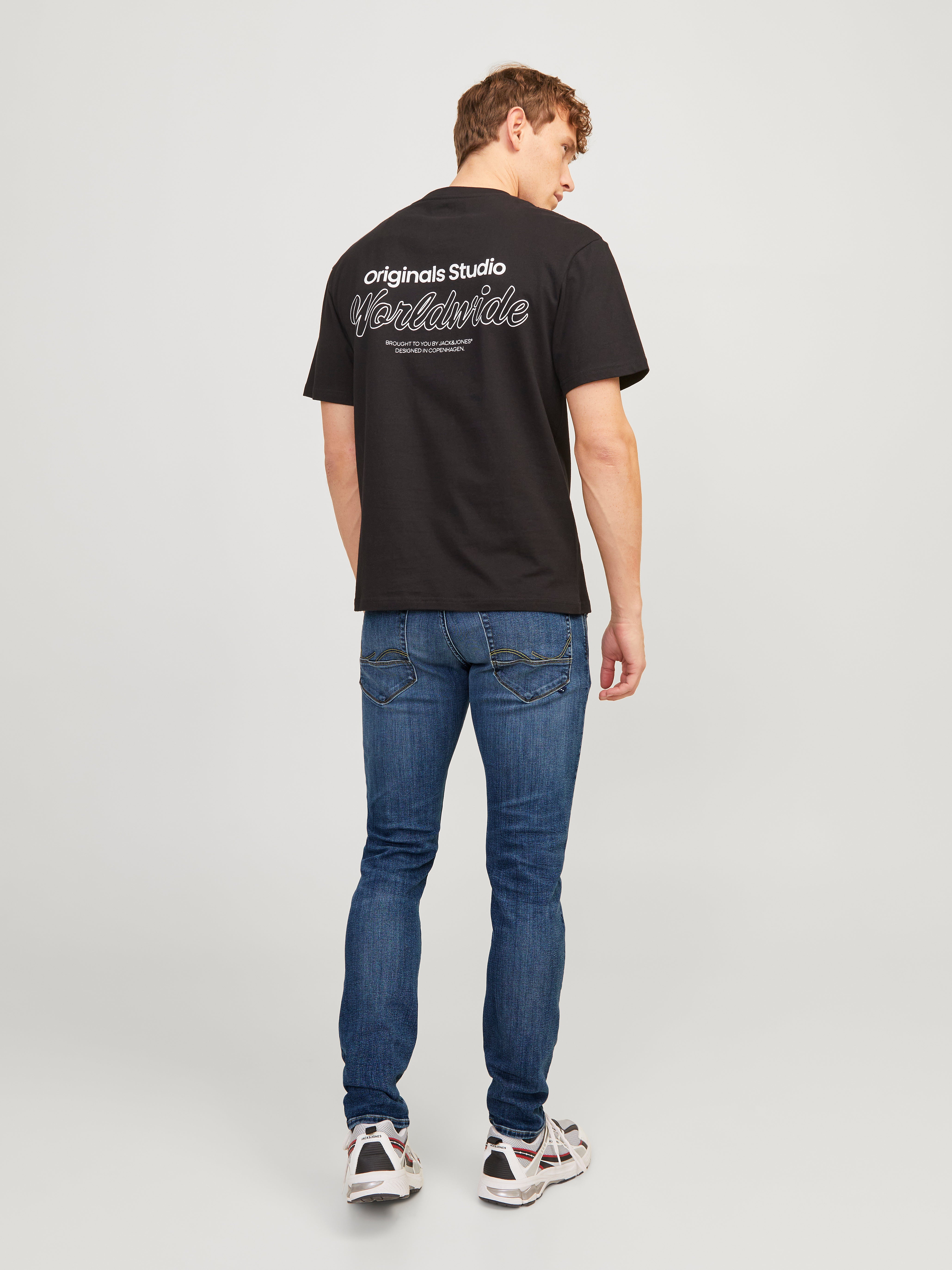 Jack & Jones JJIGLENN JJFOX  50SPS CB 036 Slim fit Džinsai -Blue Denim - 12250486