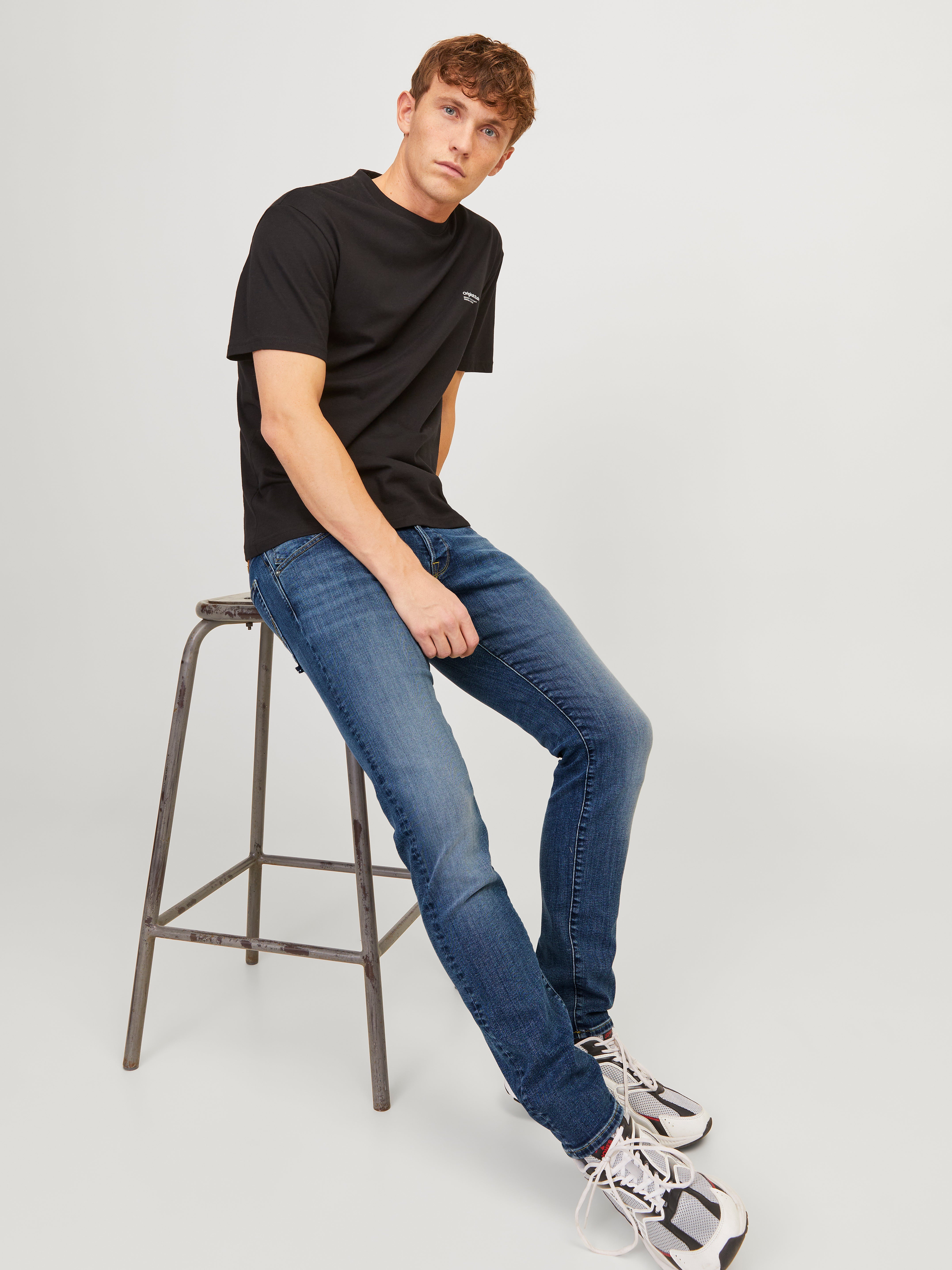 Jack & Jones JJIGLENN JJFOX  50SPS CB 036 Jeansy o kroju slim fit -Blue Denim - 12250486