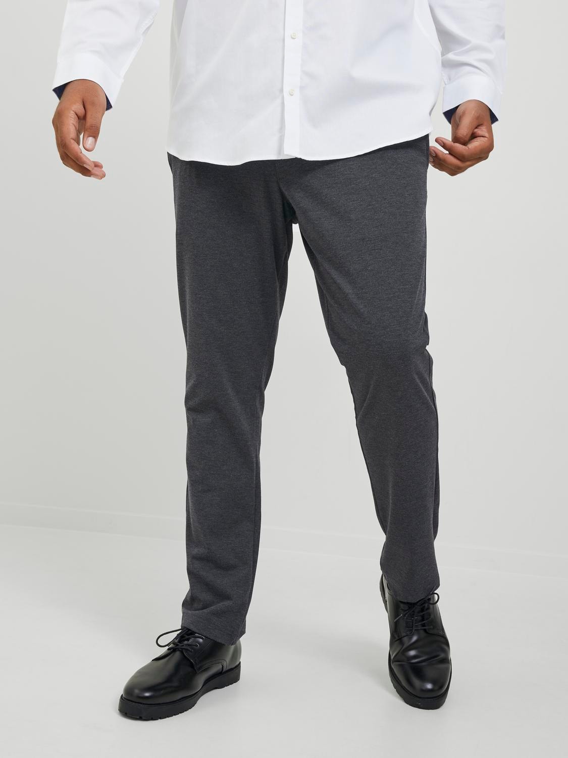 Jack & Jones Plus Size Calças Chino Slim Fit -Dark Grey Melange - 12250503