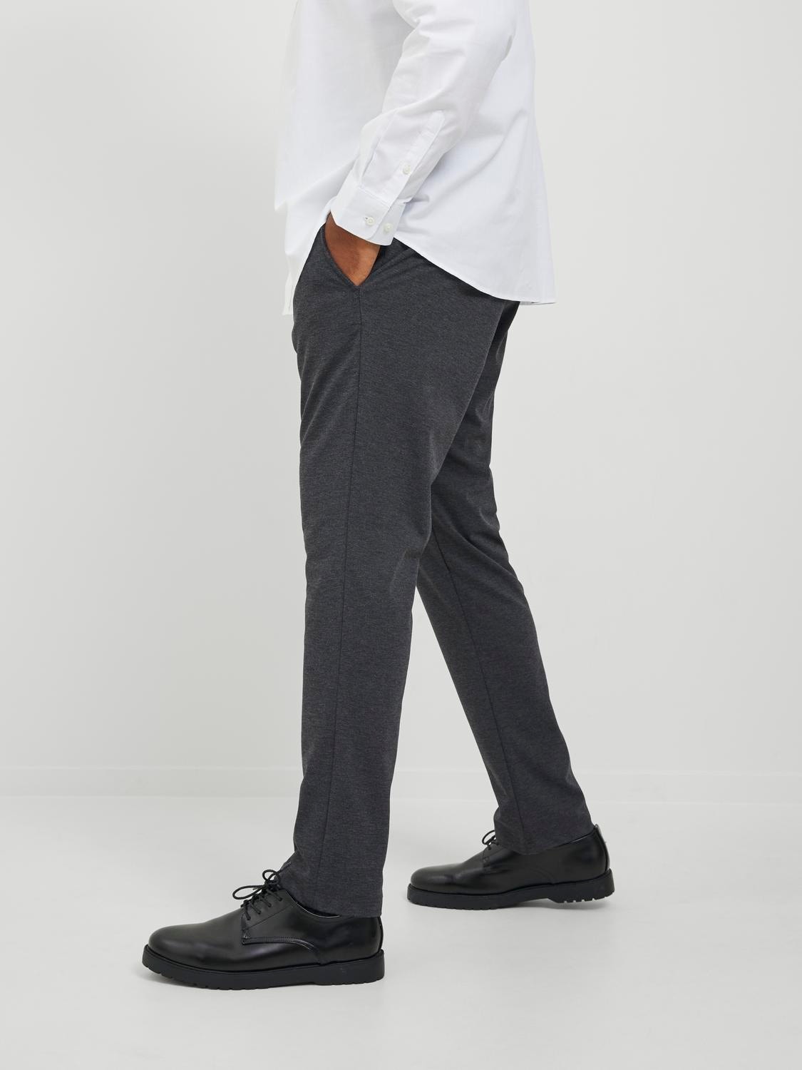 Jack & Jones Plus Slim Fit Plátěné kalhoty Chino -Dark Grey Melange - 12250503