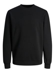 Jack & Jones Plain Crew neck Sweatshirt For boys -Black - 12250530