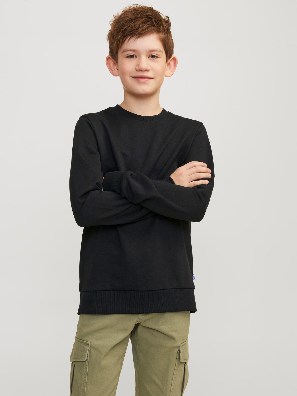 Jack & Jones Bez vzoru Mikina s kulatým výstřihem Junior -Black - 12250530