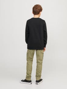 Jack & Jones Enfärgat Crewneck tröja För pojkar -Black - 12250530