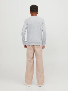 Jack & Jones Effen Sweatshirt met ronde hals Voor jongens -Light Grey Melange - 12250530