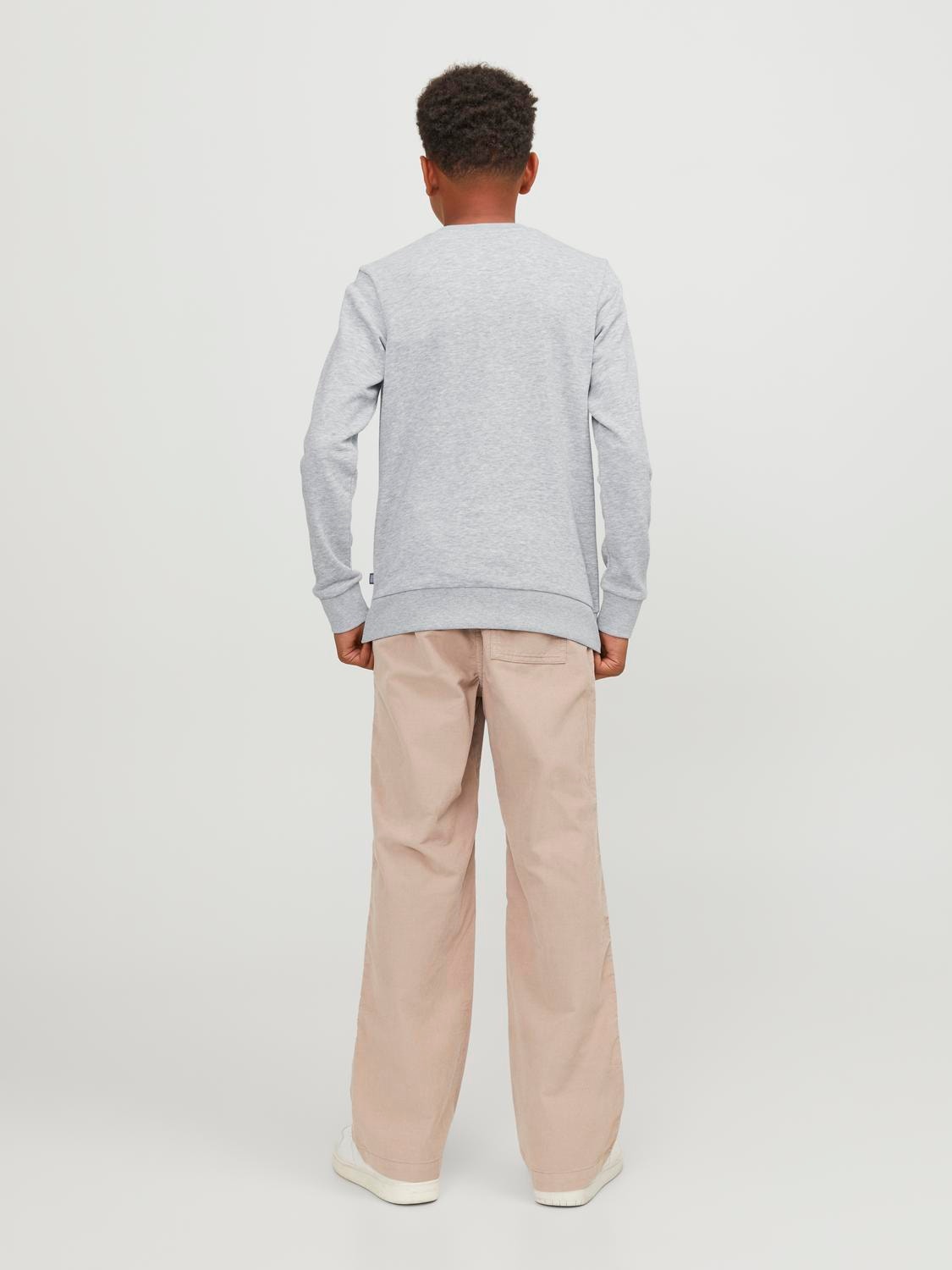 Jack & Jones Plain Crew neck Sweatshirt For boys -Light Grey Melange - 12250530