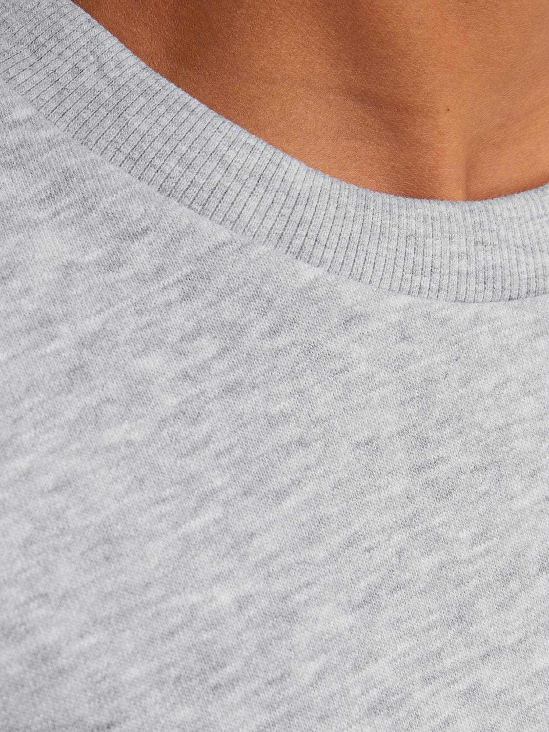 Jack & Jones Ensfarvet Sweatshirt med rund hals Til drenge -Light Grey Melange - 12250530