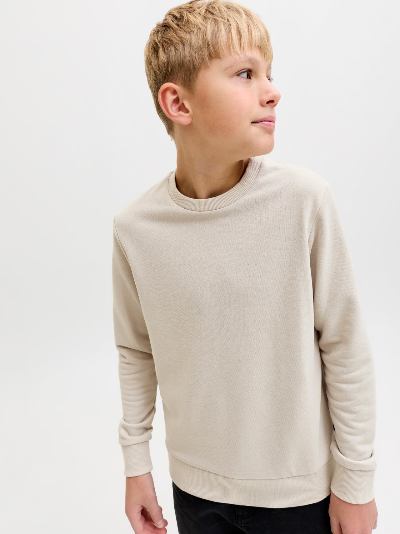 Modern Sweatshirt met Kanten Ontwerp Lange Mouwen en Effen Kleur Modern Sweatshirt met Kanten Ontwerp Lange Mouwen en Effen Kleur