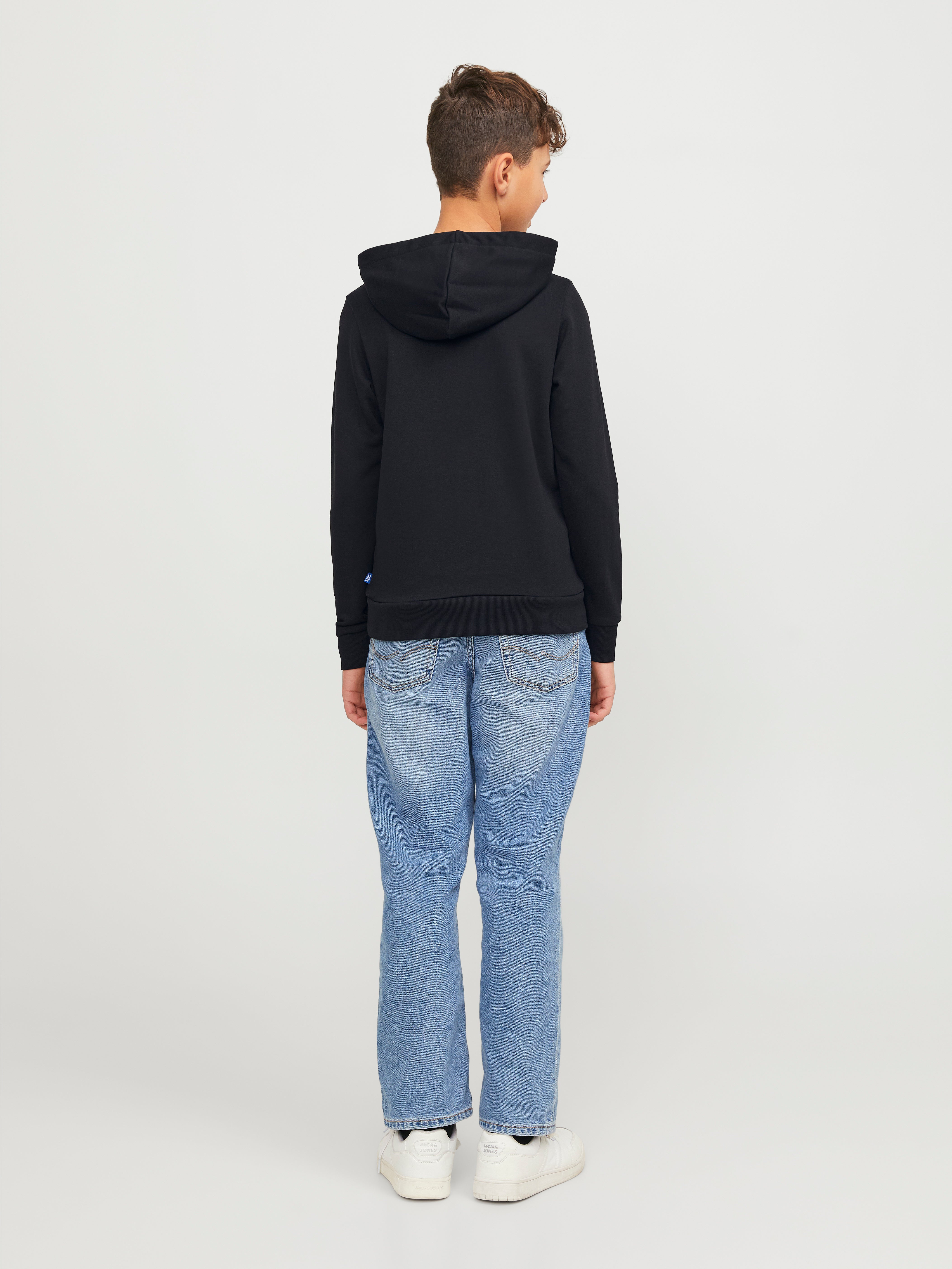 JACK & JONES Junior Kapuzenpullover Für Jungen – Einfarbig, Mit Kängurutasche, Strickbündchen, Nachhaltige Baumwolle