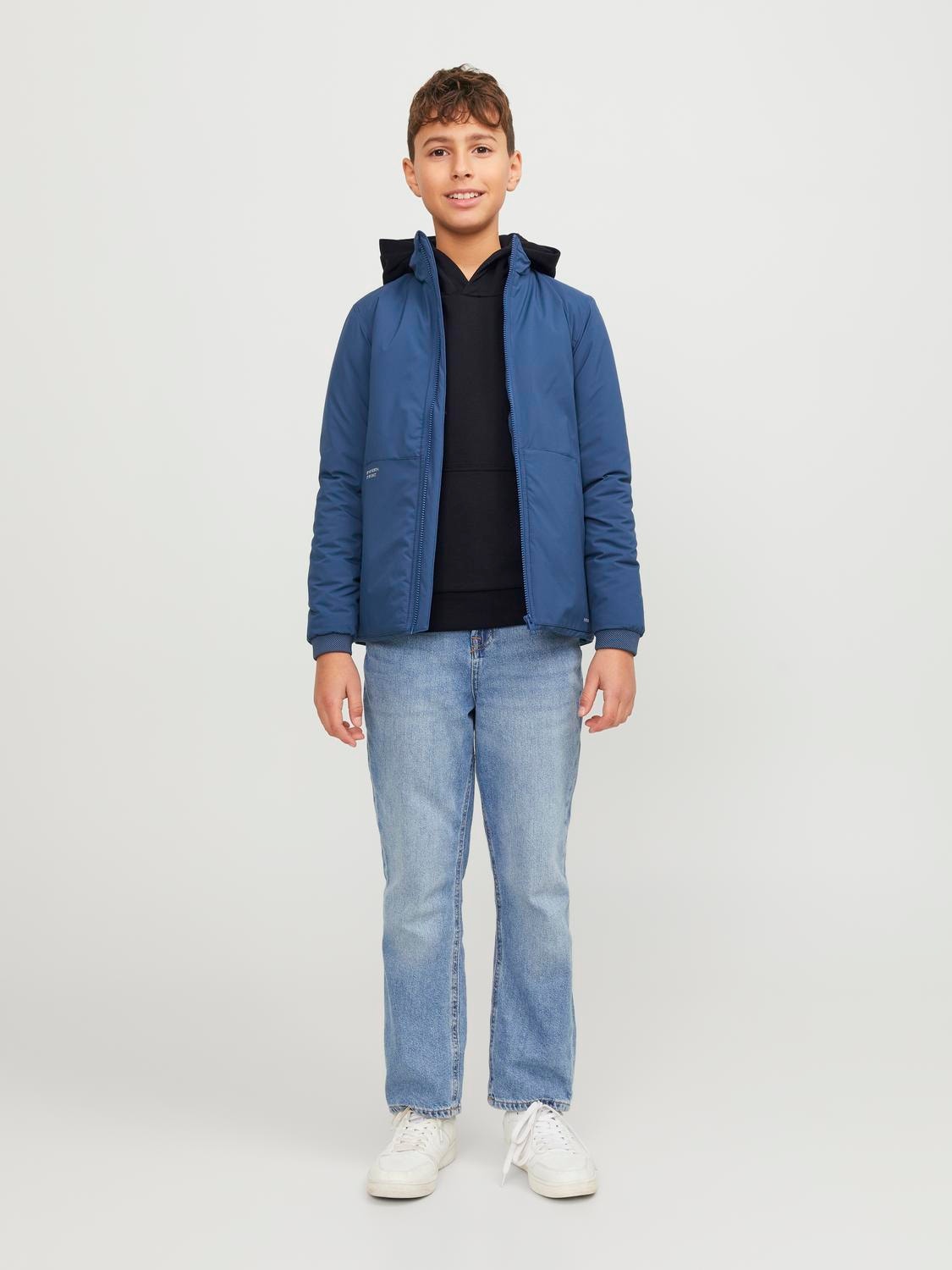 Jack & Jones Enfärgat Huvtröje För pojkar -Black - 12250531