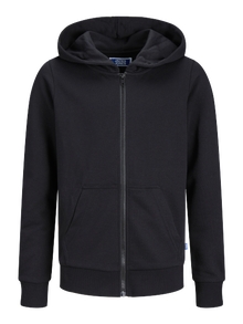 Jack & Jones Hoddie com fecho de correr Liso Junior -Black - 12250532
