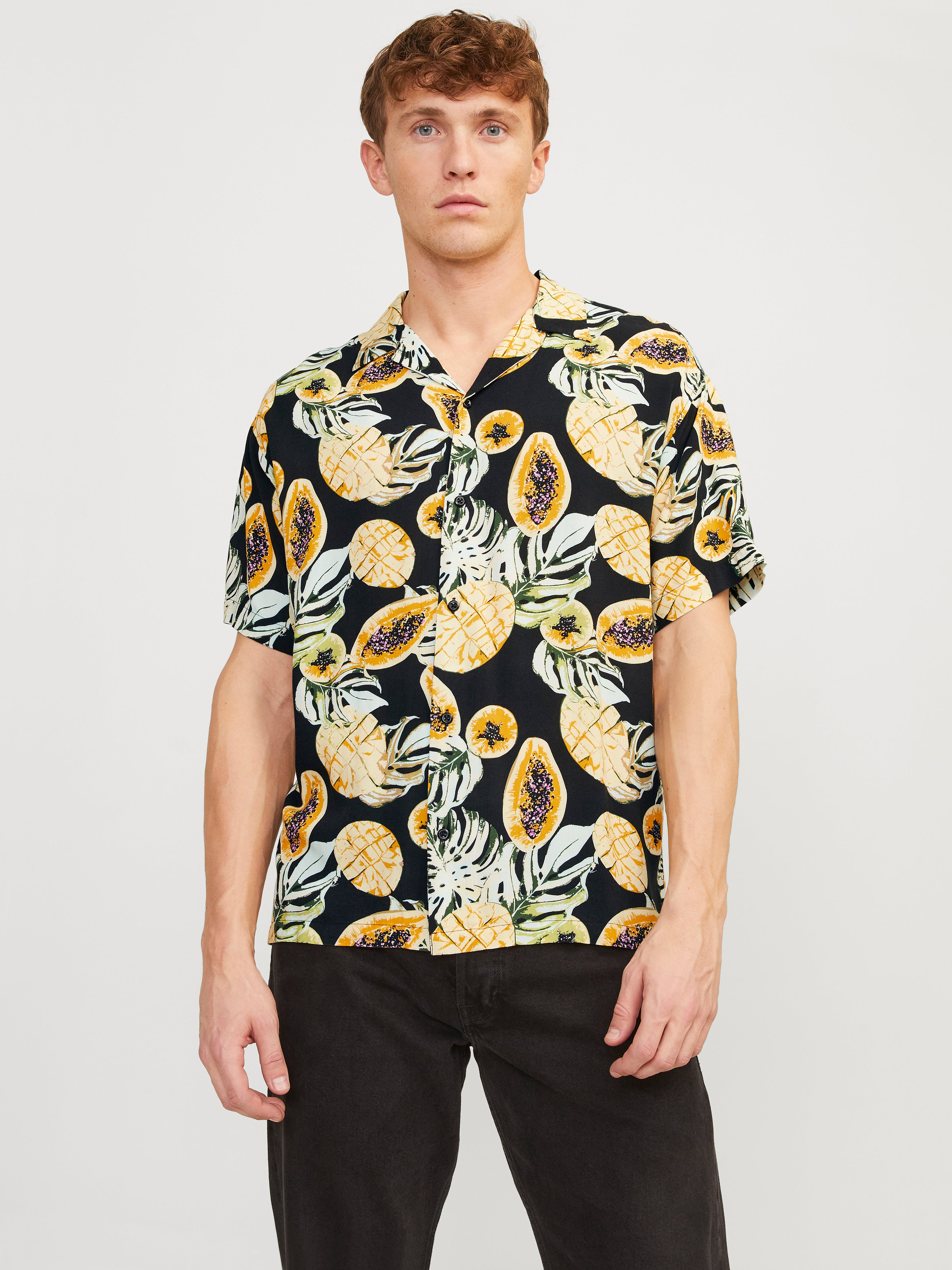 Black and yellow dress shirt on sale