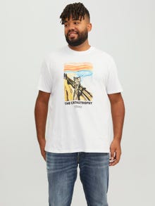 Jack & Jones Plus Size Printed T-shirt -Bright White - 12250579