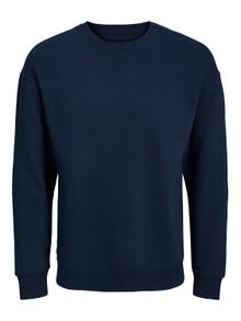 Jack & Jones Plus Size Ensfarvet Sweatshirt med rund hals -Navy Blazer - 12250594