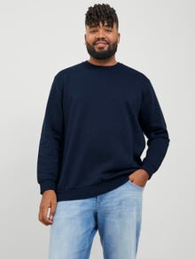 Jack & Jones Plus Size Plain Crew neck Sweatshirt -Navy Blazer - 12250594