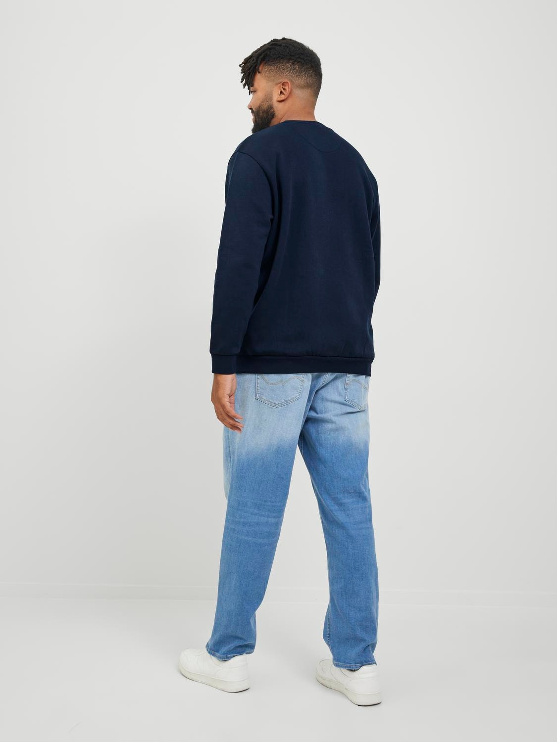 Jack & Jones Plus Size Einfarbig Sweatshirt mit Rundhals -Navy Blazer - 12250594