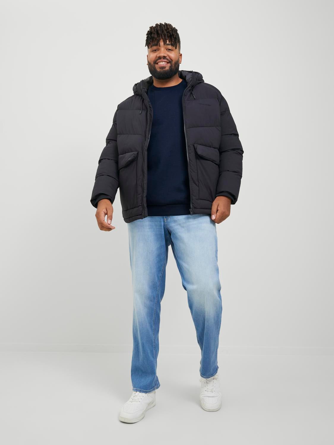 Plus Size Sudadera con cuello redondo Liso