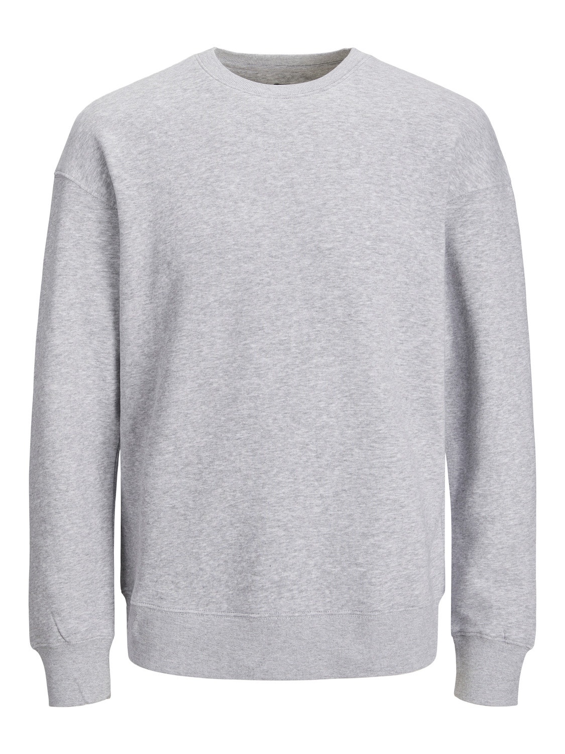 Jack & Jones Plus Size Plain Crewn Neck Sweatshirt -Light Grey Melange - 12250594
