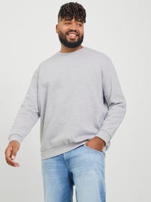 Jack & Jones Plus Size Ensfarvet Sweatshirt med rund hals -Light Grey Melange - 12250594