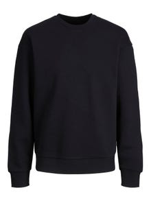 Jack & Jones Plus Size Plain Crewn Neck Sweatshirt -Black - 12250594