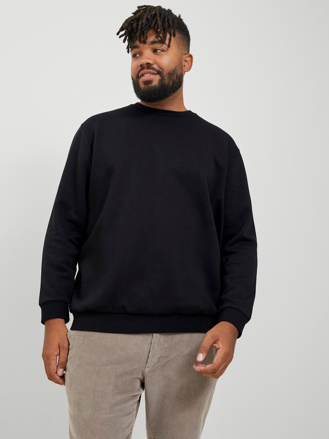 Jack & Jones Plus Size Effen Sweatshirt met ronde hals -Black - 12250594