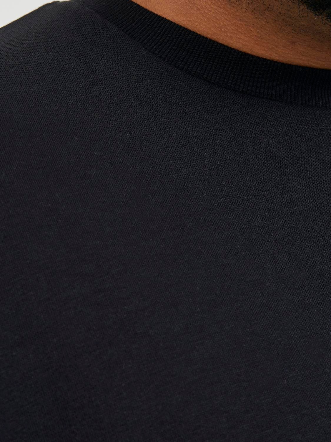 Jack & Jones Plus Size Gładki Bluza z okrągłym dekoltem -Black - 12250594