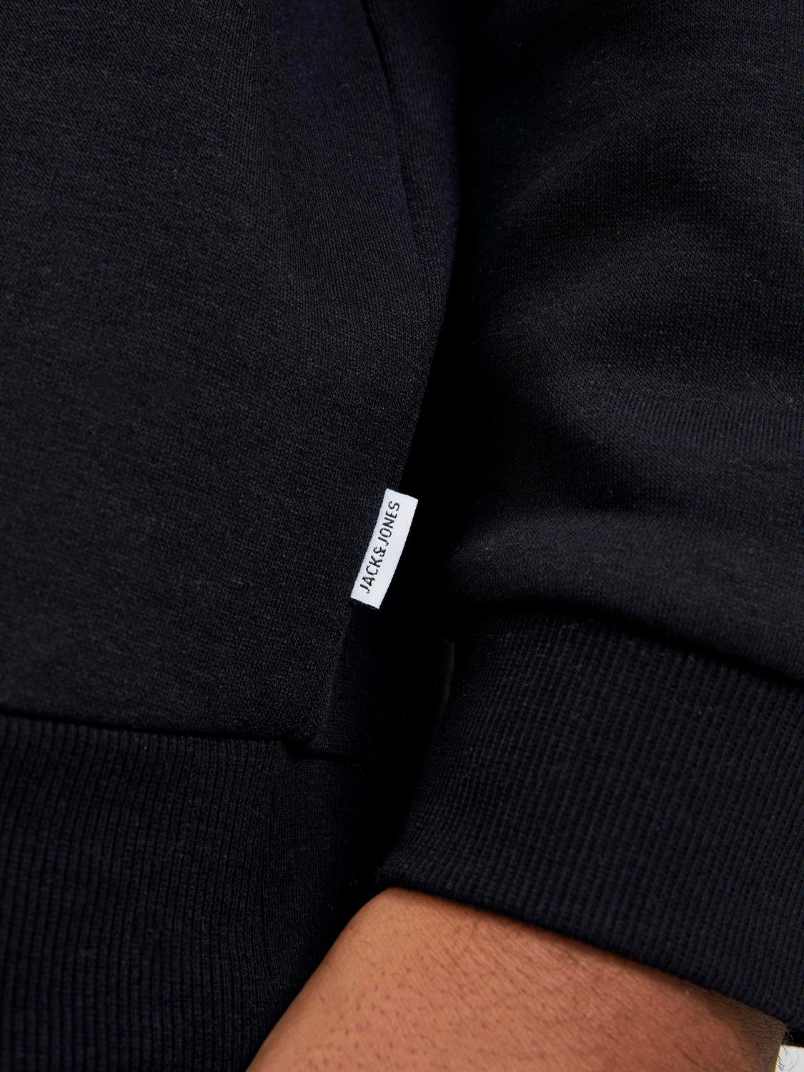 Jack & Jones Plus Size Gładki Bluza z okrągłym dekoltem -Black - 12250594