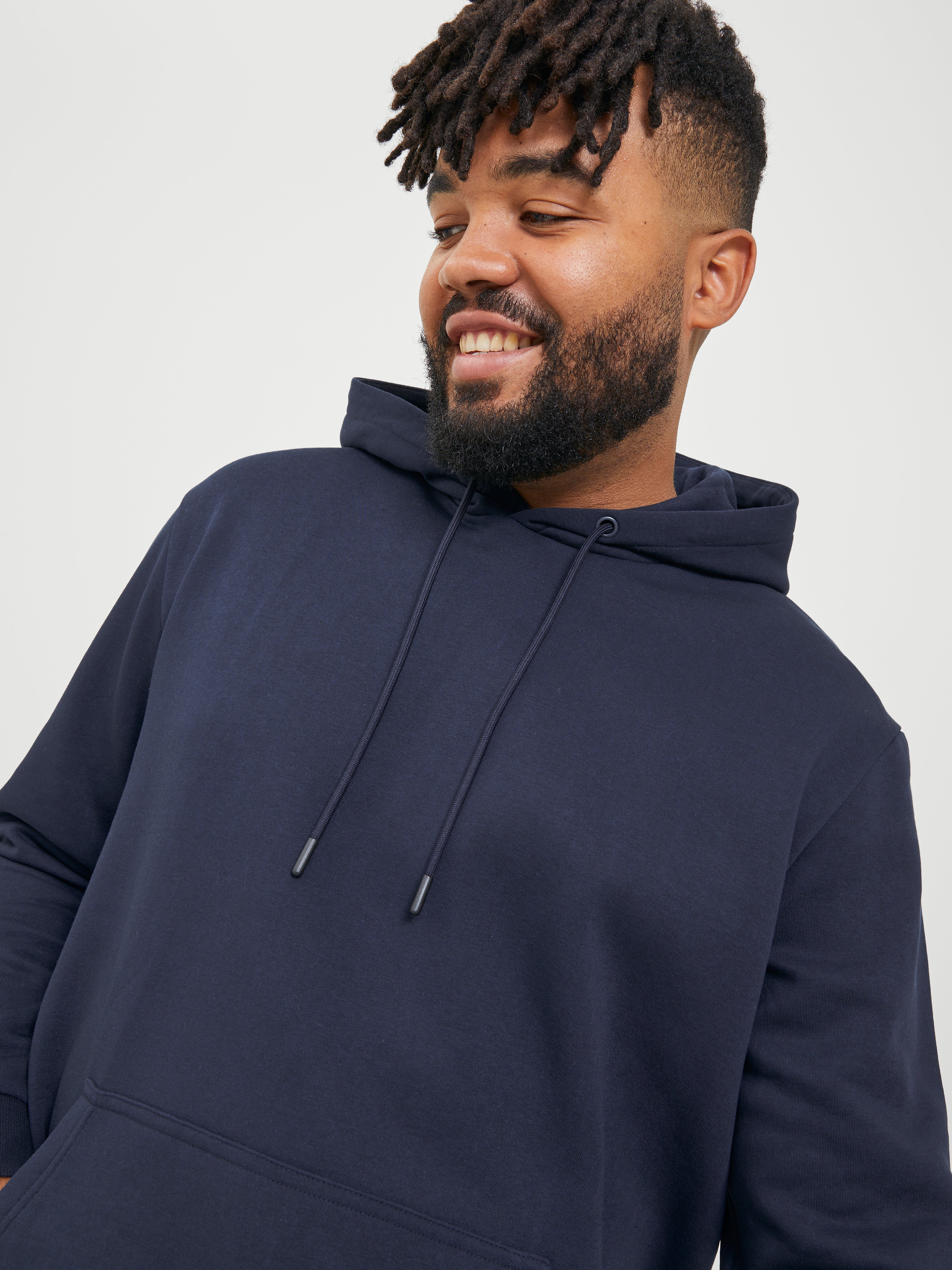Jack & Jones Plus Size Plain Hoodie - 12250595