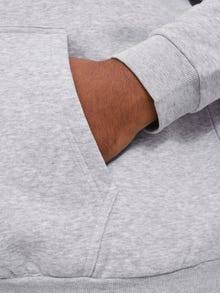 Jack & Jones Plus Size Gładki Bluza z kapturem -Light Grey Melange - 12250595