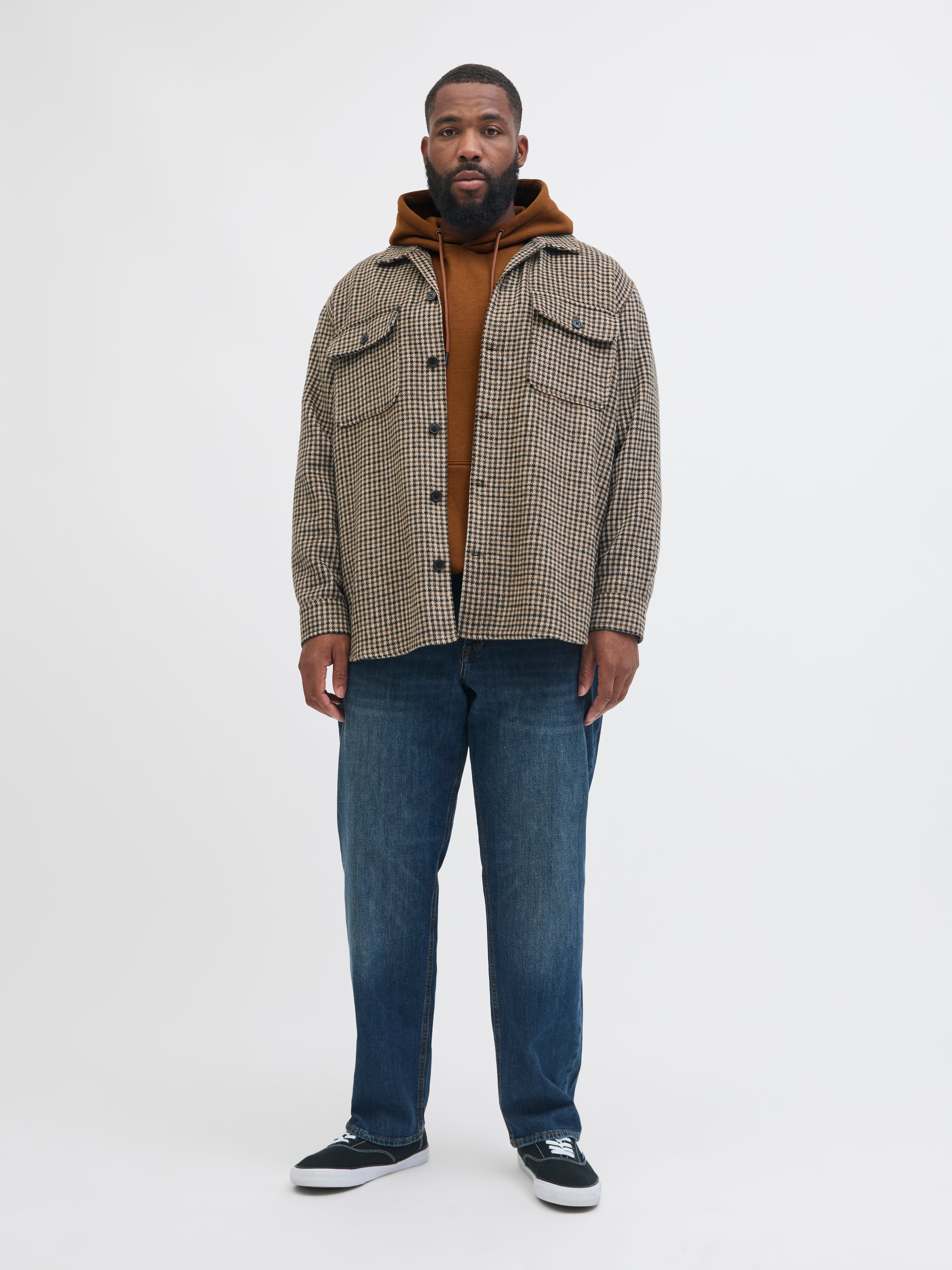 Thumbnail - Plus Size Einfarbig Kapuzenpullover