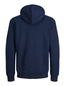Jack & Jones Plus Size Yksivärinen Vetoketjullinen huppari -Navy Blazer - 12250596
