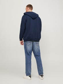 Jack & Jones Plus Size Yksivärinen Vetoketjullinen huppari -Navy Blazer - 12250596