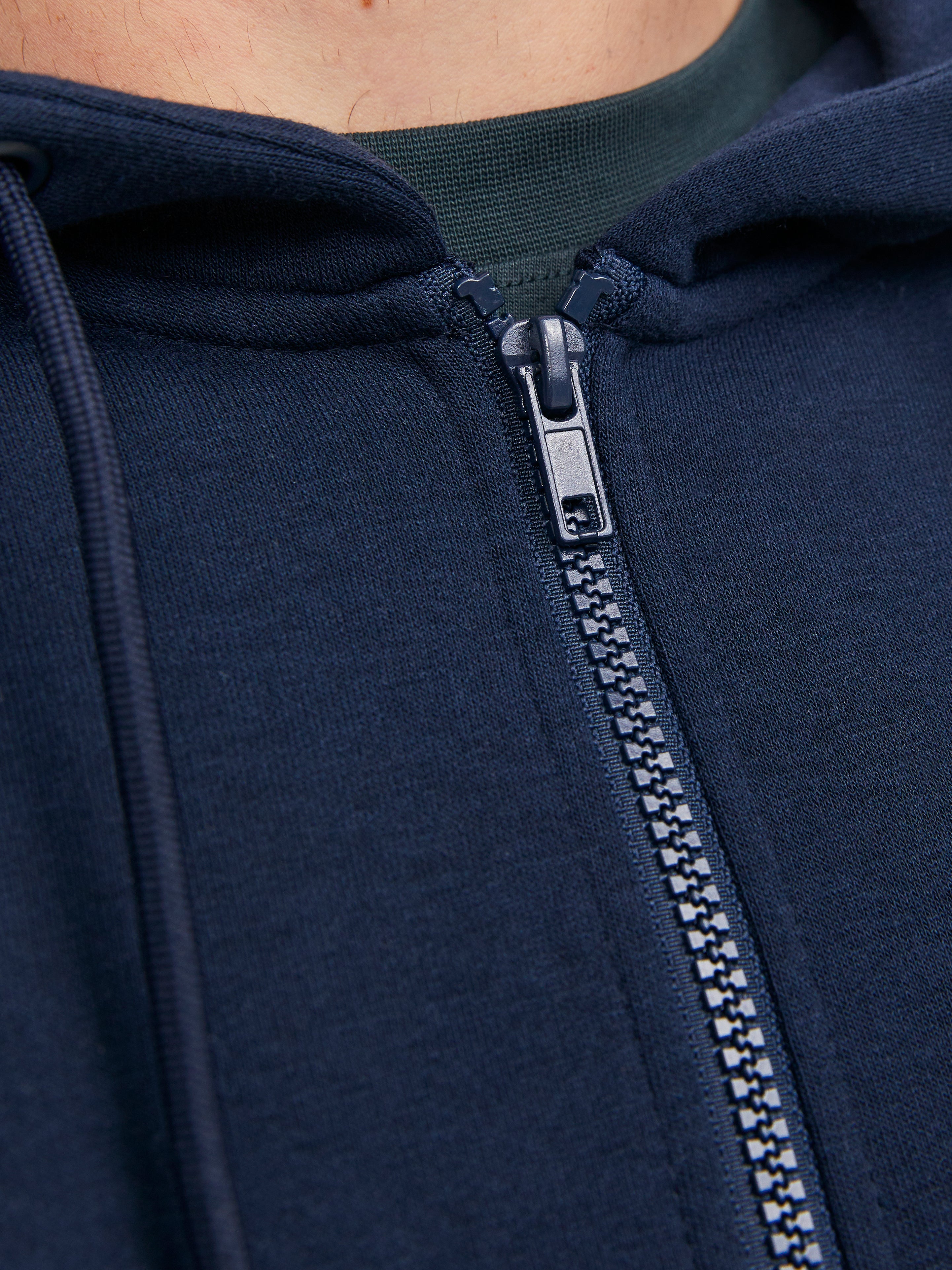 Felpa Con Cappuccio Uomo Alessandro Salvarini Blu Navy, Zip, Tasche, Cotone Misto, Taglia M - 4