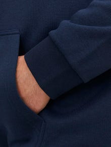 Jack & Jones Plus Size Ensfarvet Hættetrøje med lynlås -Navy Blazer - 12250596
