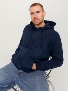 Jack & Jones Plus Size Yksivärinen Vetoketjullinen huppari -Navy Blazer - 12250596