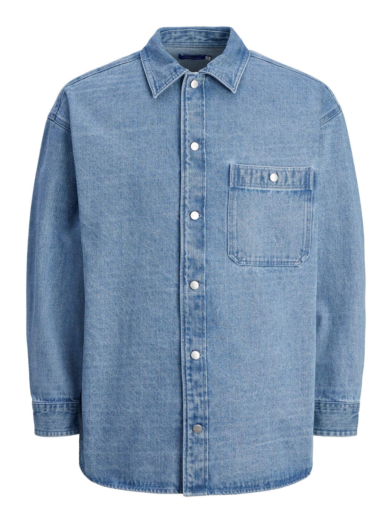 Wide Fit Denim Shirt | Light Blue | Jack & Jones® Wide Fit Denim Shirt | Light Blue | Jack & Jones®