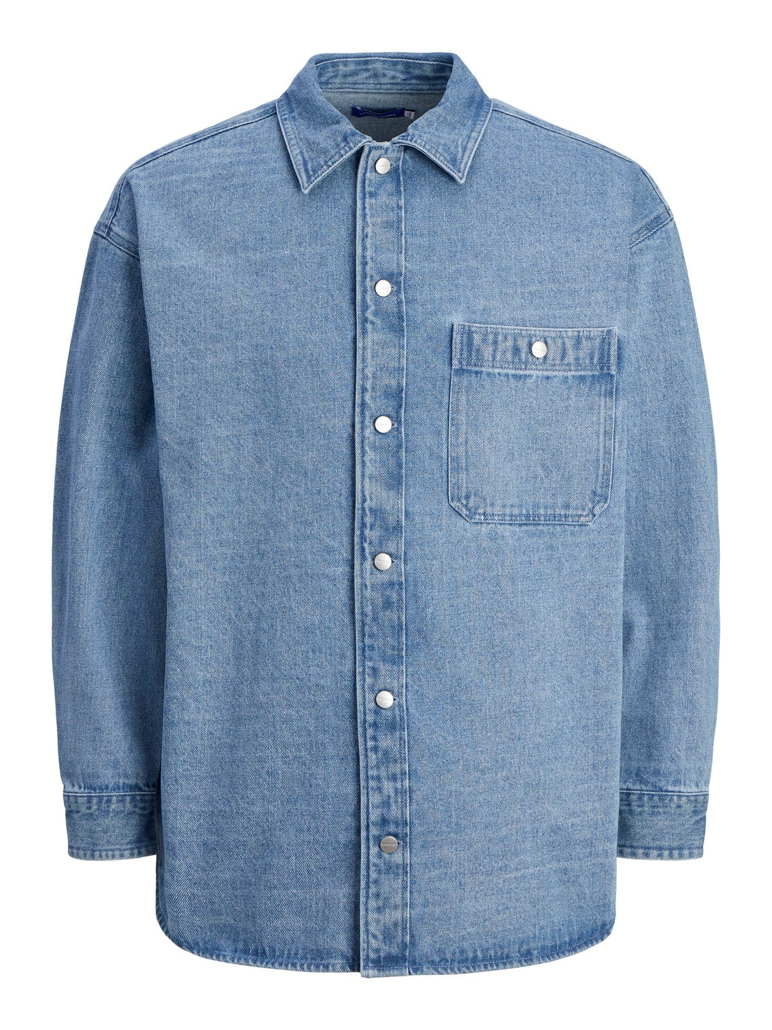 Jack & Jones Wide Fit Denim skjorte -Light Blue Denim - 12250602