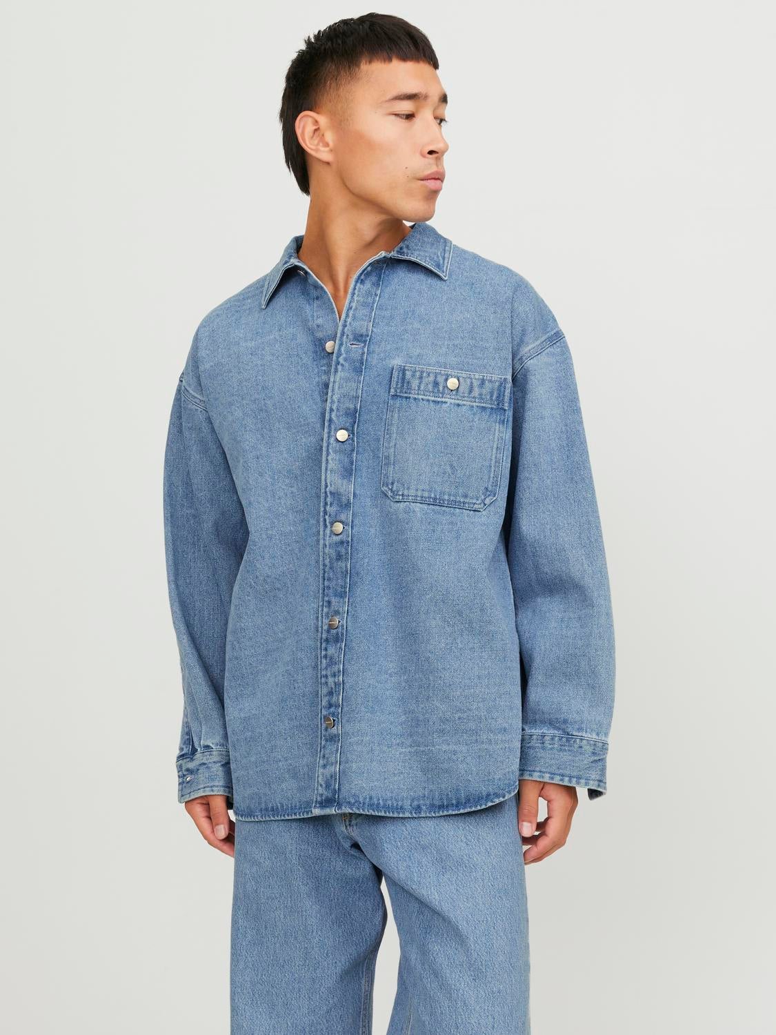 jackjones widefitdenimshirt blue