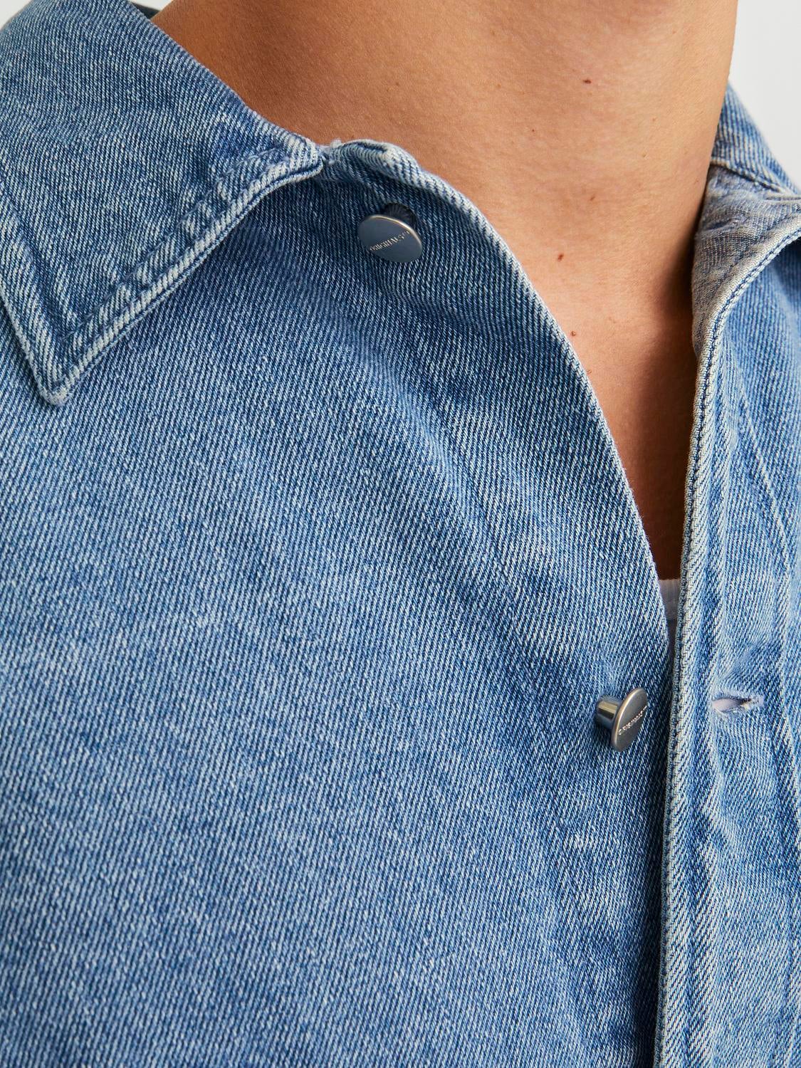 Wide Fit Denim Shirt | Light Blue | Jack & Jones® Wide Fit Denim Shirt | Light Blue | Jack & Jones®