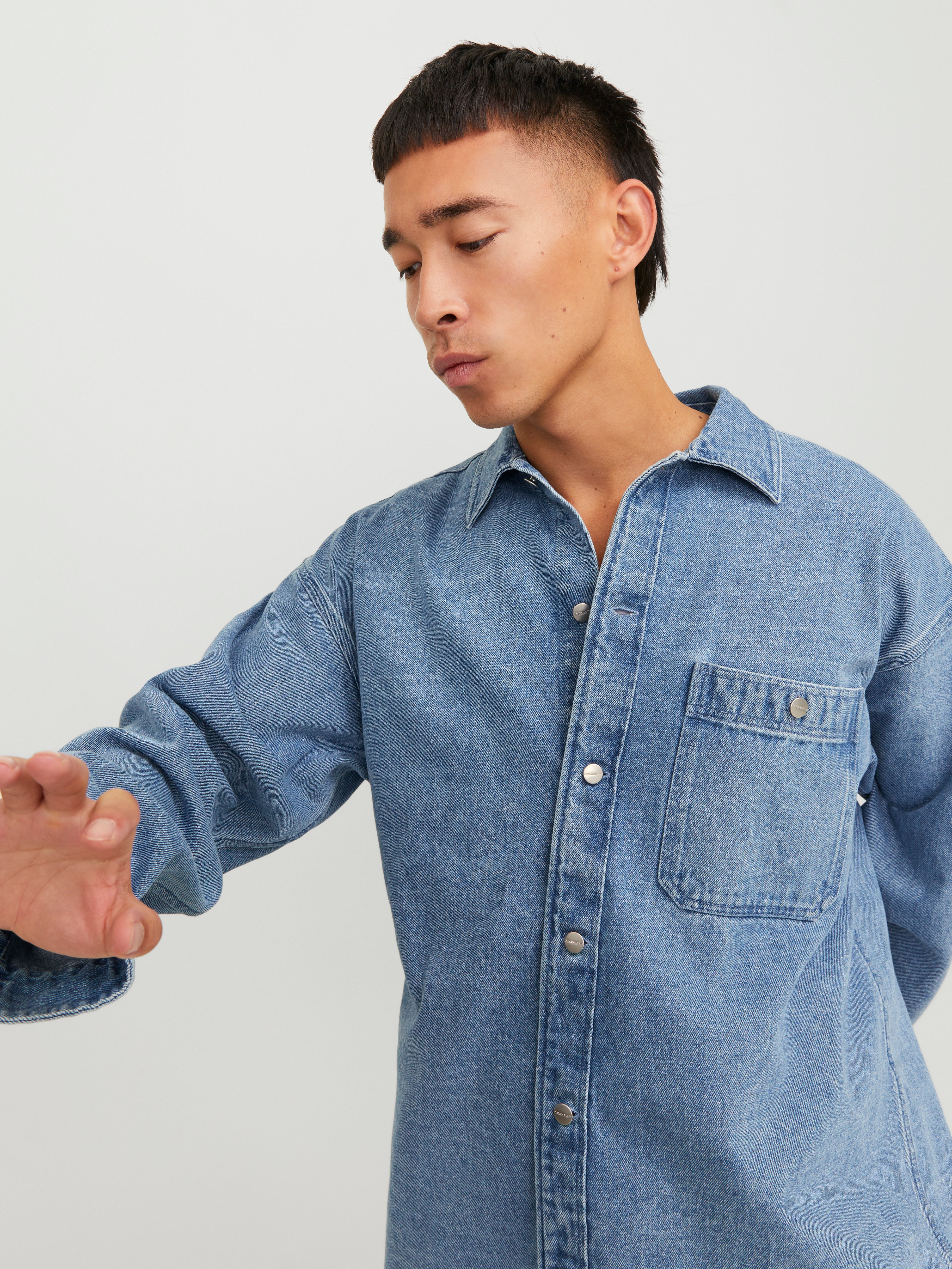 jackjones widefitdenimshirt blue