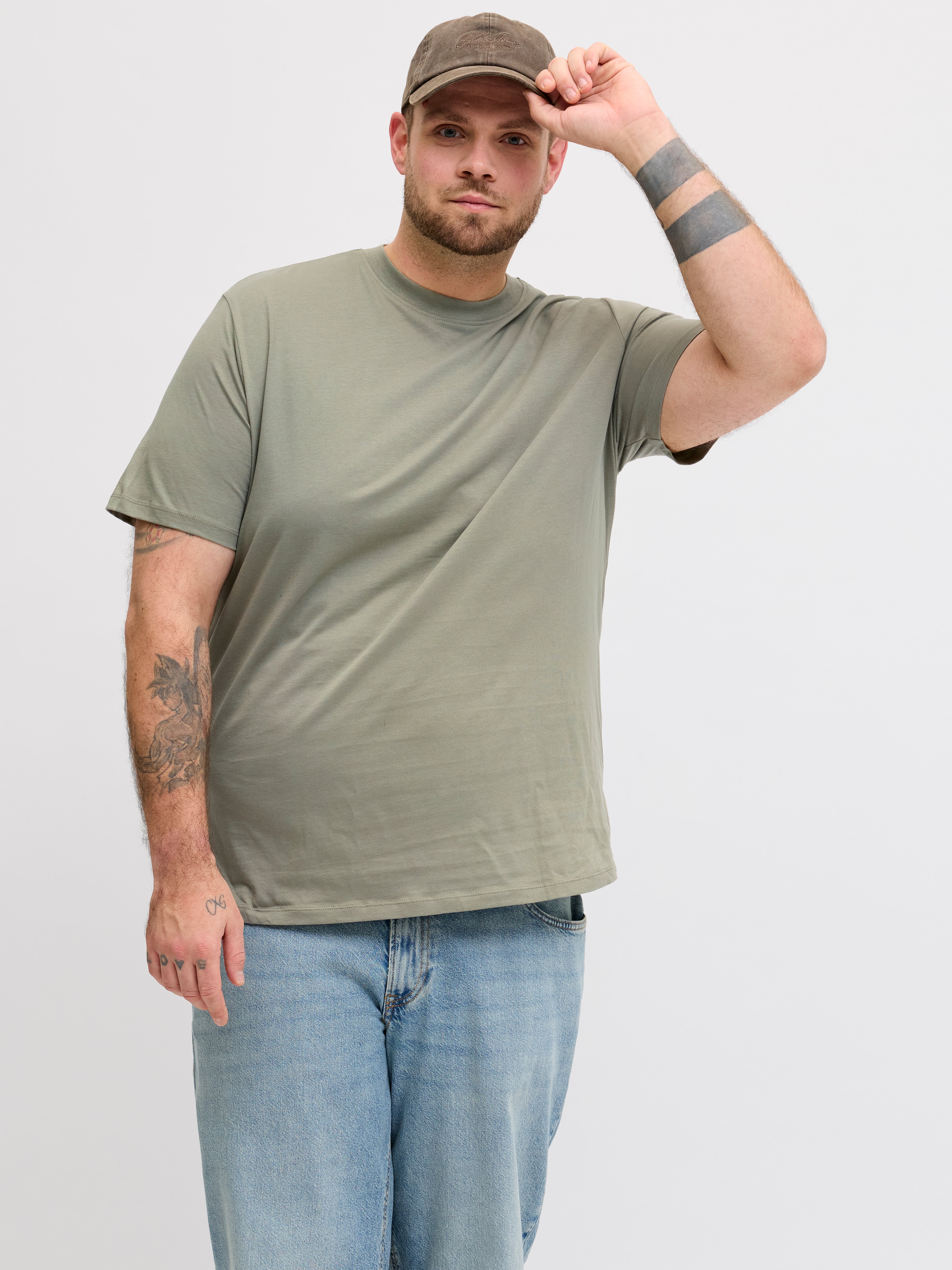 Thumbnail - Plus Size Einfarbig T-shirt