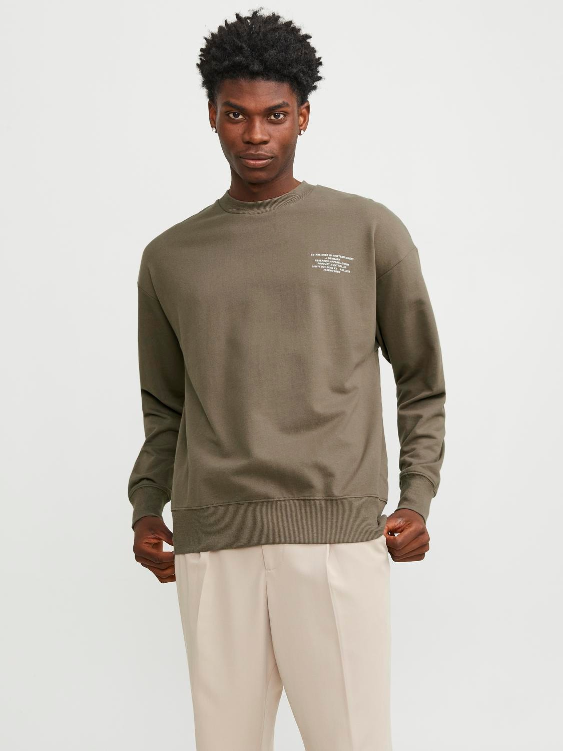 Jack & Jones Printed Crewn Neck Sweatshirt -Bungee Cord - 12250647