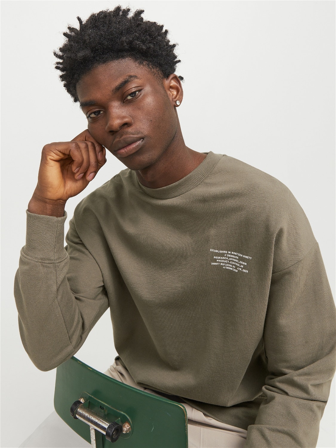 Jack & Jones Printed Crewn Neck Sweatshirt -Bungee Cord - 12250647