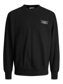 Jack & Jones Printed Crew neck Sweatshirt -Black - 12250647