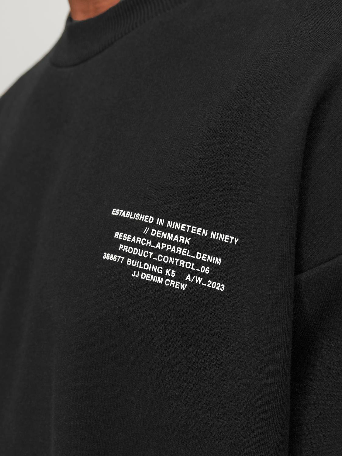 Jack & Jones Printet Sweatshirt med rund hals -Black - 12250647