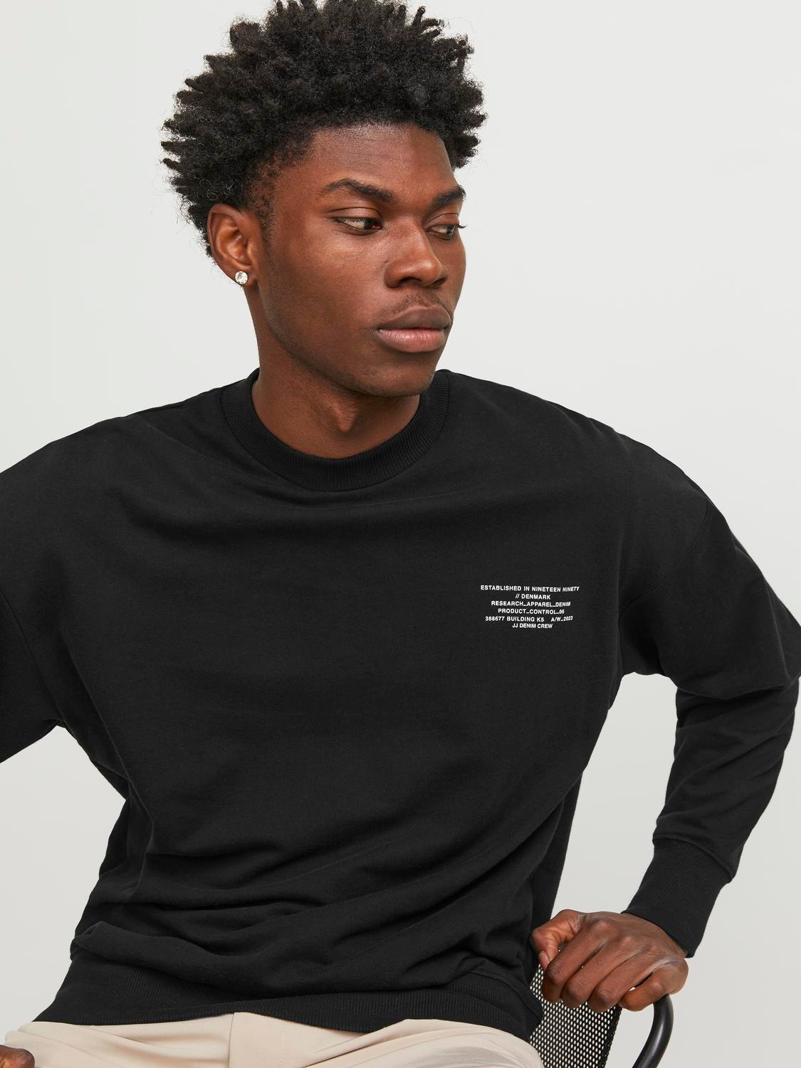 Jack & Jones Bedrukt Sweatshirt met ronde hals -Black - 12250647