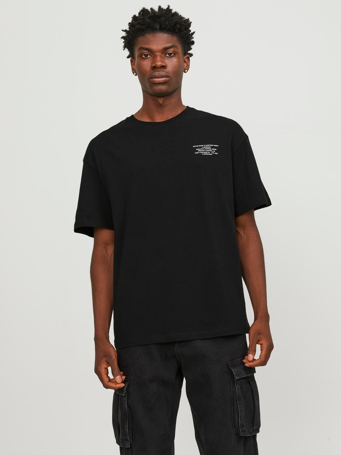 Jack & Jones Printet Crew neck T-shirt -Black - 12250651