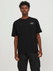 Jack & Jones Tryck Rundringning T-shirt -Black - 12250651
