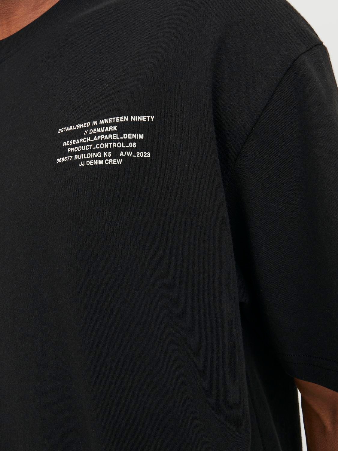 Jack & Jones T-shirt Estampar Decote Redondo -Black - 12250651